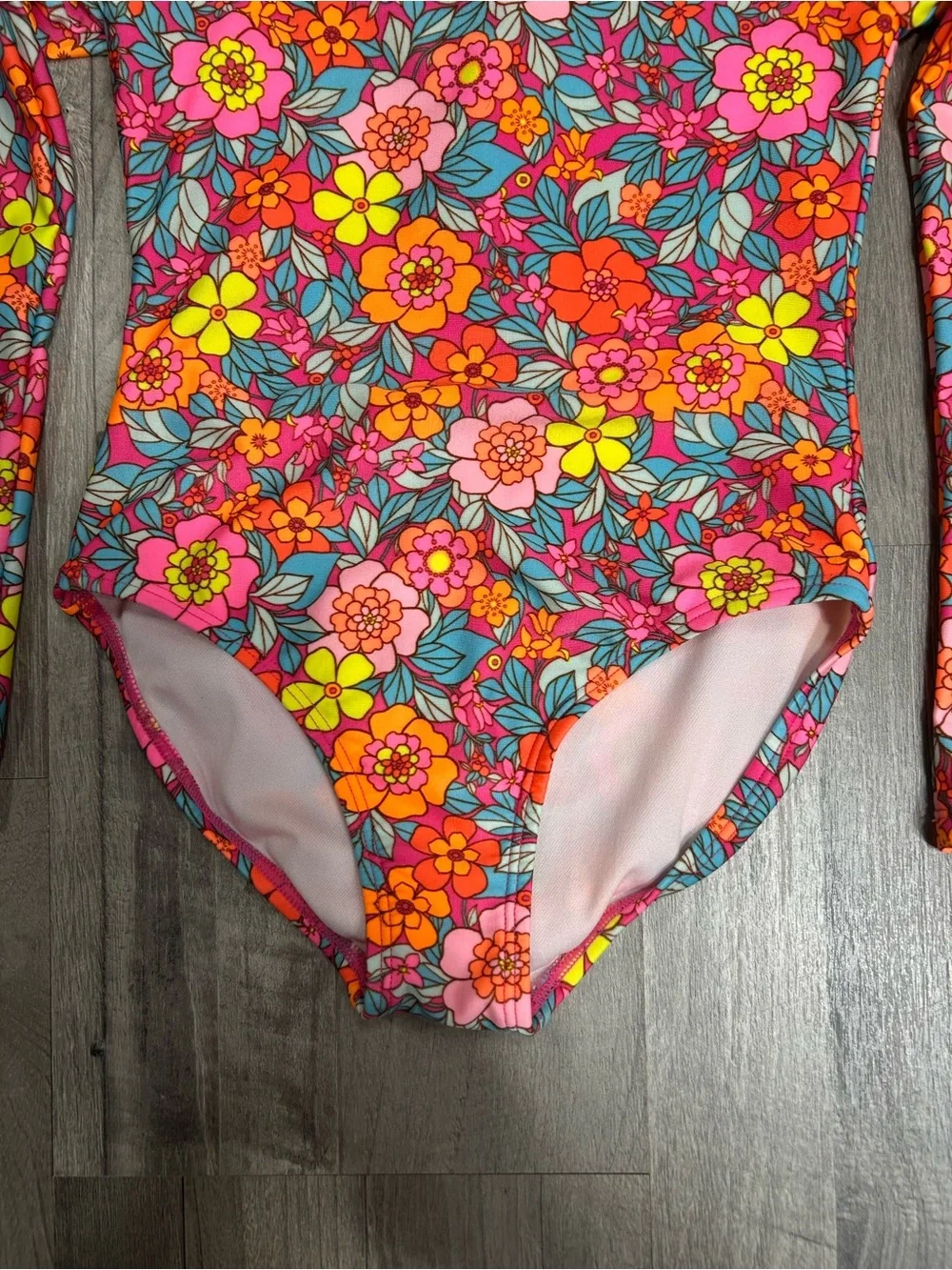 Cat & Jack Girls Floral Long Sleeve Swimsuit